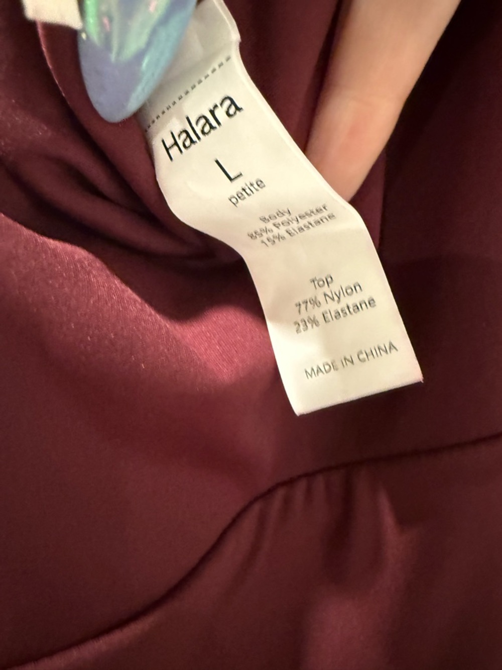 HALARA Burgundy V-Neck Wide-Leg Jumpsuit - Picture 2 of 4